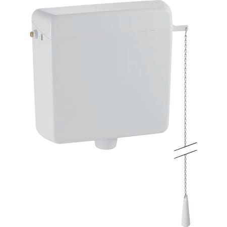 Geberit exposed cistern AP123, single flush, with pull chain