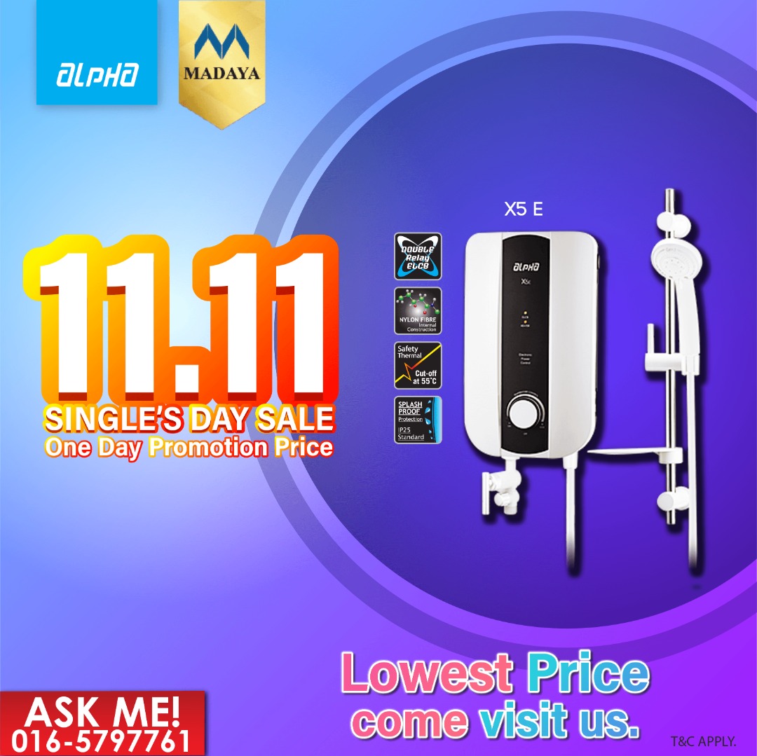 Alpha Water Heater 1111 promotion
