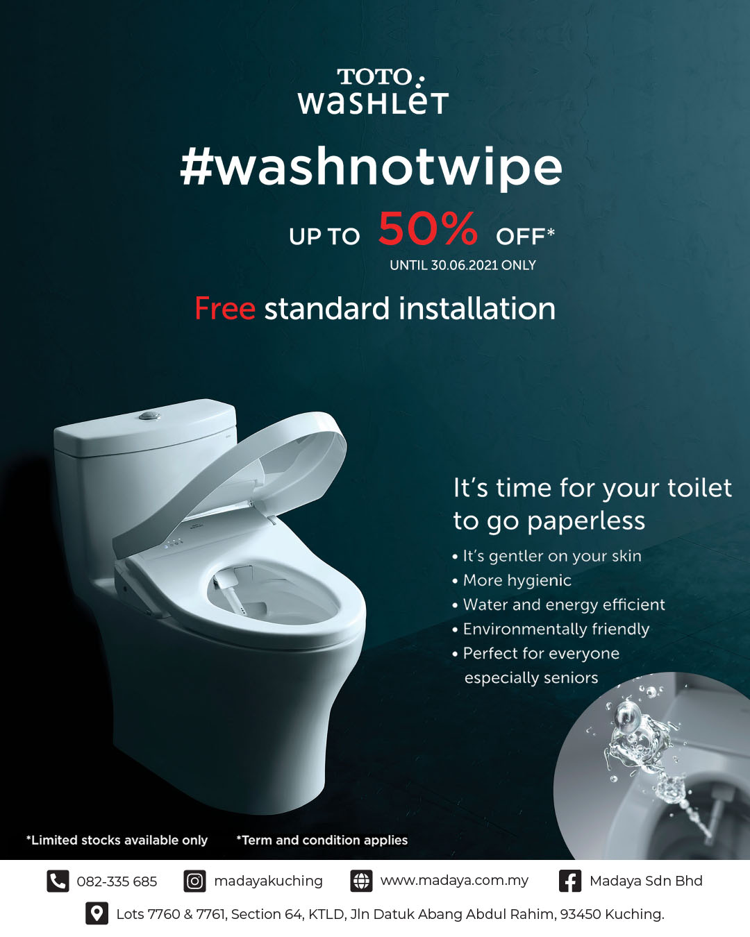 TOTO WASHLET 50% OFF