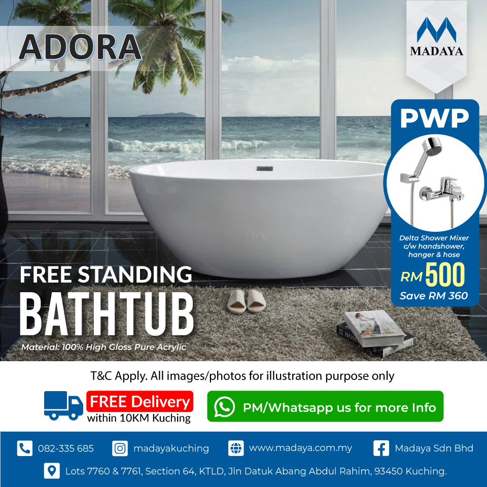 Buy Adora Bathtub & Save RM 360 to get Delta Shower Mixer C/w Handshower, Hanger & Hose