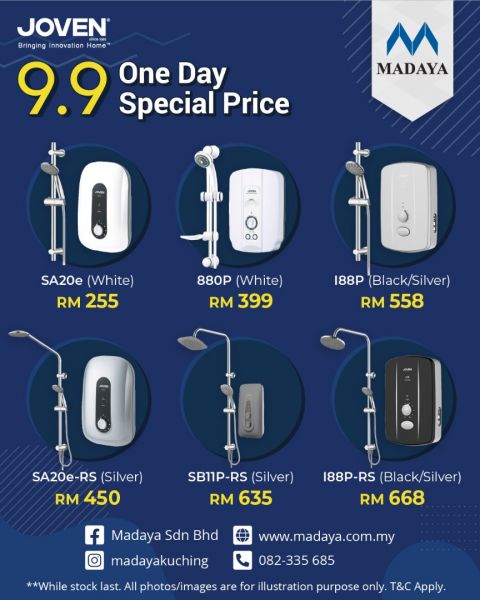 9.9 Special Day promotion for JOVEN water heater